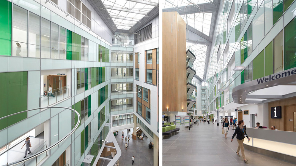 Southmead Hospital atrium and reception